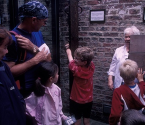 James in shackles at Ripley Museum