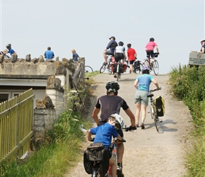 Reuban gives final push to help Graham up onto the banks of the River Severn