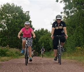 Millie and Mike Pinkerton on the cycle path to Lessay