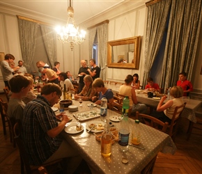 Cheese and Wine evening in the dining room at Chateau de Perron