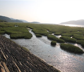 The ride along the southern bank of Afon Mawddach is quite beautiful. It's about 8 miles along a track suitable for touring bikes. Over 100 boats built from local oak were launched here