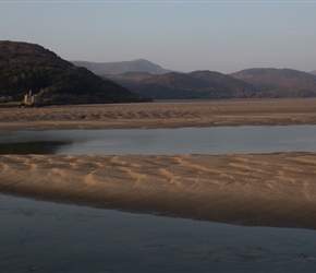 Afon Mawddach estuary from the railway bridge crossing it at Barmouth