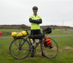 Robin at Barmouth Campsite, the lightest of all of us