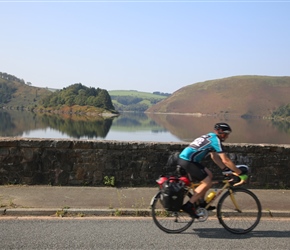 Will crosses Bwlch-Y-Gle Dam. The structure is the tallest mass concrete dam in Britain, standing fully 236 ft (72m) high. It is 750 ft long, and holds back some 11,000 million gallons of water. Equates to some 550 million baths.