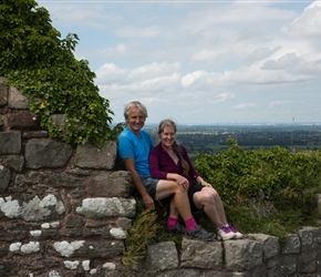 Neil and Sarah on the walls, photo courtesy of Louise. There was quite some drop behind us