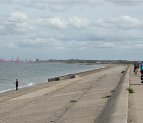 Simon heading towards Leasowe Lighthouse