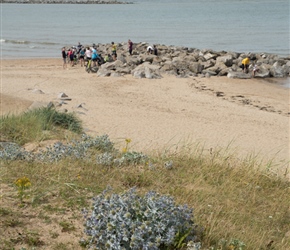 Lunch at Leasowe Beach, where Gordon tasted the water having been kindly lent a pair of Karens Cycling shorts to retain his modesty