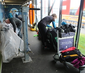 Kefalik airport provides a dedicated undercover area for unpacking the bikes, complete with workstands. Unfortunately many of the tools were broken but an excellent thought