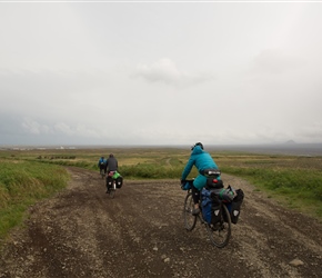 Lorna and Steve along the track to the north of the main road from the airport to Reykjavic that we were trying to avoid