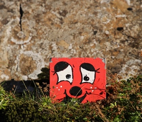 Random block in a hedgerow. These adorned many steps in the towns