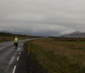 Mike on the road out of Borganes