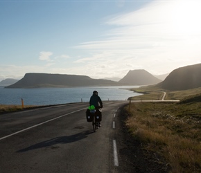 Sharon about to descend on the Snæfellsnes peninsular