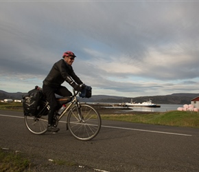 Steve leaves the ferry at Brjánslækur 