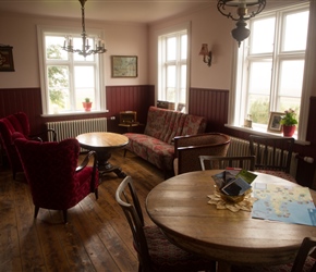 Sitting room at Sauðafell Guesthouse. Only renovated 5 yeas ago, it was quirky and a top spot