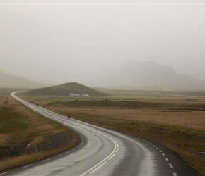 Heading south along our last piece of tarmac for the day