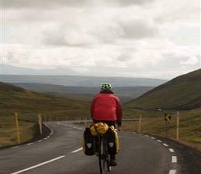 Mike starts the descent. We finished in Borganes and there are no photos as it was along the busy ring road