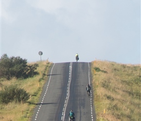 Lorna takes the lead over the climb, though Steve was well in front