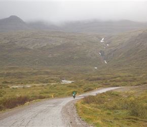 Descending to the start of the climb