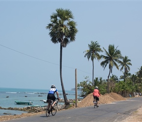 Dianne and Fleur along the coastal road (AB21)