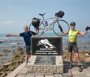 Neil and Robin at Sakkotei Cape. After this we took the more main road back to Jaffna to spend the night