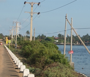 Steve exits along Mannar Bridge passing the fort on the left