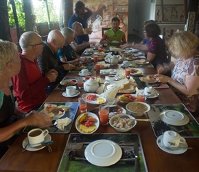 We stayed the night at the Black and White Hotel where the owner owned a posh racing bike. He talked us through breakfast of curries and toast. This was one of the best stays on the trip