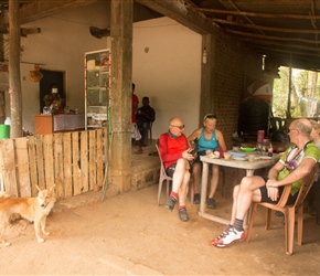 Basic tea stop just after the entrance to Minneriya National Park. Chai and rotis