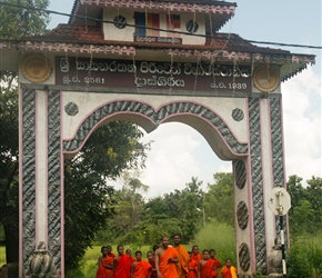 I saw these coming from quite a long way off. Buddhist monks with their charges off for a swim