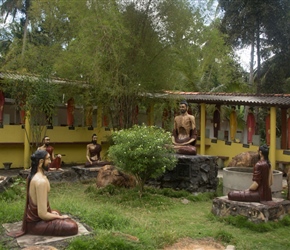 Muruthawela temple. This life-sized scene shows the Buddha undergoing a 6 year fast watched by his folowers, that's why he's thin