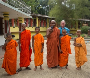 First the children came out and then the chief came out to have a chat at Muruthawela temple