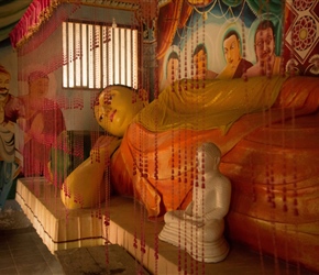 We were led to a door and behind that a lovely reclining buddha at Muruthawela temple