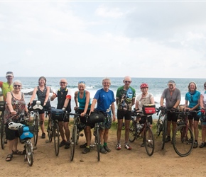 All of us at Dondra Point by the seaside with the bikes