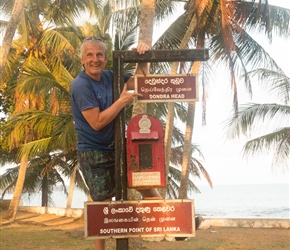 Neil at the southerly post marker at Dondra Point