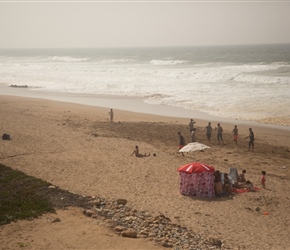 Aglou beach. A good beach to surf, most paddled, I went for a dip