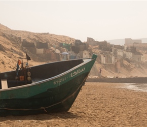 Wooden fishing boat at Aglou harbour