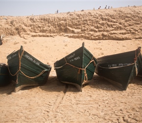 These small wooden fishing boats were pulled up at Aglou Harbour. It had been too rough to fish for a few days