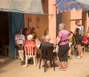 Morning tea at Souk El Arba Du Sahal. A pretty basic cafe as many are serving lashings of mint tea and milky coffee. To supplement biscuits were bought at the shop down the road