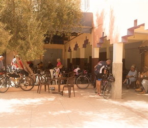 We stopped at a cafe in Bounnamane. Offering the staples of mint tea and coffee, the locals checked us out.