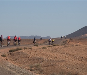 Having turned of the main road, we headed north along a much wuieter road with a cremellated line of mountains on the right