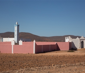 Mosque on the left having passed through Tioughza