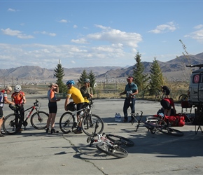 It had taken 3 days to drive the hire bikes across Mongolia. All we had to do at Uglii airport was set them up and ride them