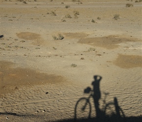 Neil's shadow in the sand