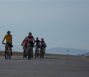 We divided into two groups. Here the front group head towards the Russian border on smooth tarmac