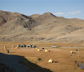 Our campsite by Black Goat River. This was taken from the escarpment overlooking the site close to the graveyard which many of us visited