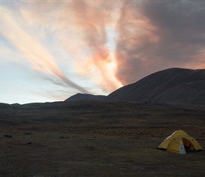 Sunset over the campsite at the National Park