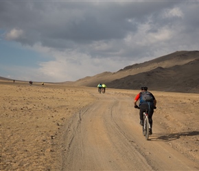 Having started along a valley, we went left for the first long climb of the day