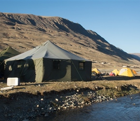 Our campsite for the night, by another river. The reason is that we needed water, filtered every night for cooking and drinking