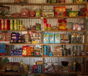 This was the first shop we had seen in days. Filled with non perishable items. Various biscuits and chocolate bought