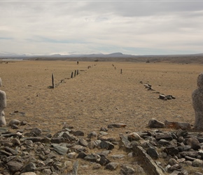 A line of stones extend. These are thought to be the servants