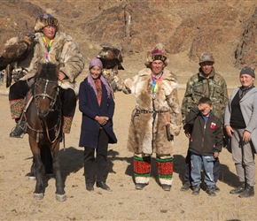 Mounted winner and his family